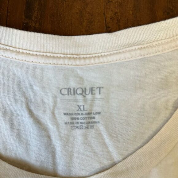 CRIQUET Cowboy Graphic Short Sleeve Crew Neck Tee in Cream - Picture 5 of 6